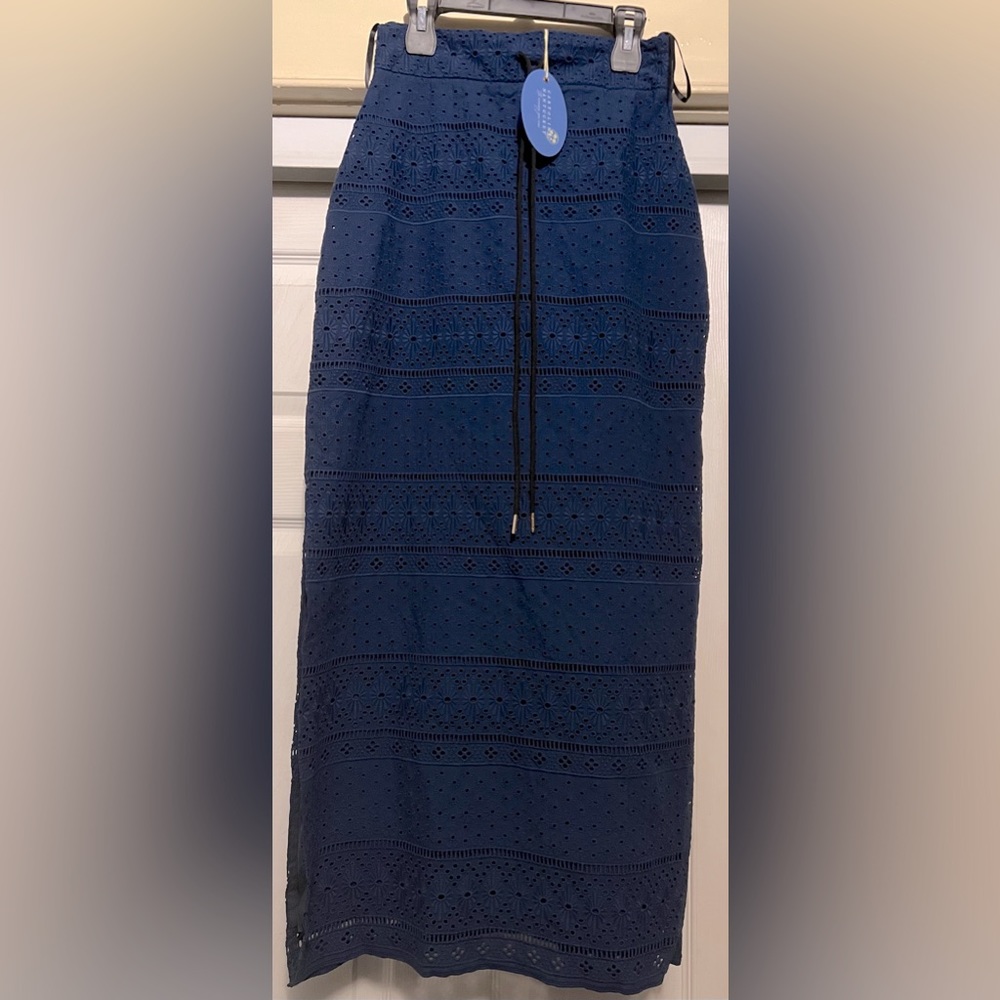 The Beatrice eyelet maxi skirt. Made in USA.